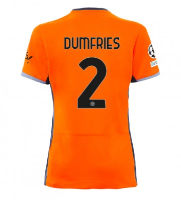 Inter Milan Denzel Dumfries #2 Tercera Equipación Mujer 2023-24 Manga Corta